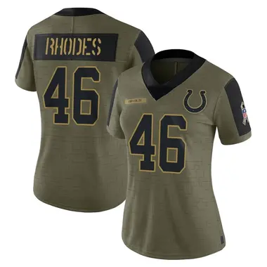 Women's Nike Indianapolis Colts Luke Rhodes 2021 Salute To Service Jersey - Olive Limited